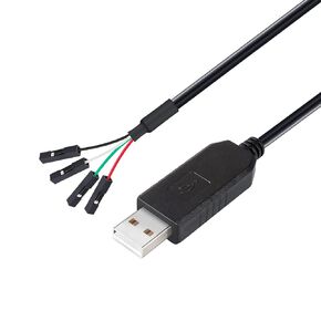 DTech USB to TTL Serial 3.3V Adapter Cable TX RX Signal 4 Pin 0.1 inch Pitch Female Socket PL2303 Prolific Chip Windows 10 8 7 XP Vista (6ft, Black)