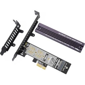ELUTENG PCIe NVMe Adapter with Aluminum Heatsink M.2 PCIe Adapter Supports PCI-Express X1 X4 X8 X16 Slots NVMe PCIe Card Low Profile Bracket Max 4TB Support 2230 2242 2260 2280 SSD