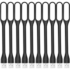 USB LED Light Lamp for Power Bank (10 PCS) Portable Eye Care Mini Night Light with Flexible Arm, USB Gooseneck Reading Lamps Book Light,Compatible for Desktop, Notebook Laptop (10-Black) in Kuwait