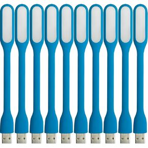 USB LED Light Lamp for Power Bank (10 PCS) Portable Eye Care Mini Night Light with Flexible Arm, USB Gooseneck Reading Lamps Book Light,Compatible for Desktop, Notebook Laptop (10-Black)