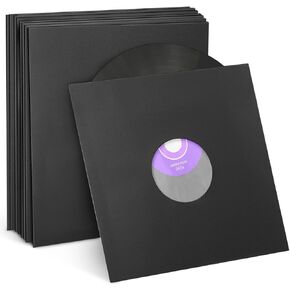 Facmogu 20PCS 7in Vinyl Record Paper & Poly Inner Sleeves, 110gsm Medium Weight Paper Sleeves for LP Vinyl Records, Album Covers LP Vinyl Jacket Covers Cardboard Record Covers for Vinyl Storage