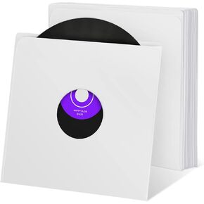 Facmogu 20PCS 7in Vinyl Record Paper & Poly Inner Sleeves, 110gsm Medium Weight Paper Sleeves for LP Vinyl Records, Album Covers LP Vinyl Jacket Covers Cardboard Record Covers for Vinyl Storage