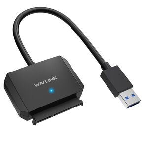 WAVLINK SATA to USB Type-C Hard Drive Cable, 5Gbps USB C to Sata Cable Support UASP, External Hard Drive SATA I/II/III Connector 2.5" SSD/HDD and 3.5" HDD up to 20TB, Power Adapter Included