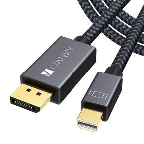 IVANKY 8K Mini DisplayPort to DisplayPort Cable 6.6ft, Bi-Directional Mini DP to DP Cable 8K@60Hz, 4K@144Hz, 32.4Gbps HDR, Thunderbolt to DisplayPort, Aluminum Shell, Gold-Plated Braided for MacBook
