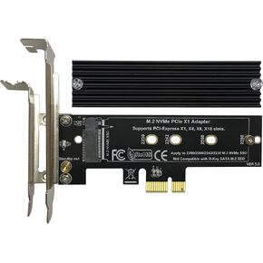 محول M.2 PCIe NVMe X1 مع مشتت حراري من الألومنيوم، يدعم فتحة PCIe 3.0 4.0 X1 X4 X8 X16.