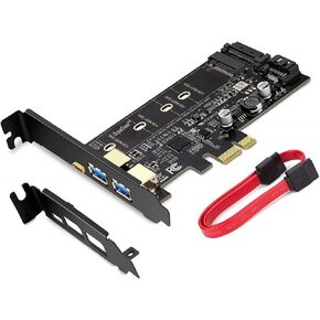 7 Port PCI Express Expansion Card, USB 3.0 7 Port Front Expansion Card, PCIE USB Hub Controller Adapter for Connect 7 Devices Expanded, Supports Windows 11/10/8/7 / Vista/XP (32/64-bit)