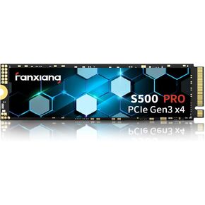 fanxiang S500 Pro 512GB NVMe SSD M.2 PCIe Gen3x4 2280 Internal Solid State Drive, SLC Cache 3D NAND TLC, Up to 3500MB/s, Compatible with Laptop and PC Desktops(Black)