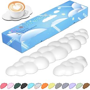 JIKIOU Upgrade Leather Cloud Keyboard Wrist Rest, Cloud Wrist Rest with Non-Slip PU Base, Comfortable Memory Foam Wrist Rest for Computer Laptop Mac Gaming Office and Pain Relief Wish New Year Gift