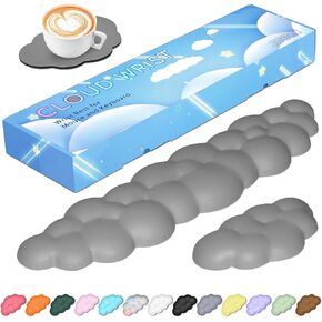 JIKIOU Upgrade Leather Cloud Wrist Rest for Keyboard and Mouse & Cup Pad in Saudi Arabia