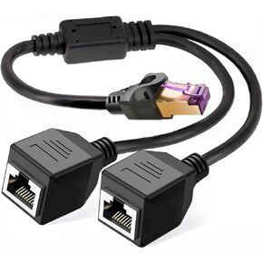 RJ45 Ethernet Splitter 1 to 2, Gigabit Ethernet Switch, Starlink Ethernet Adapter for RJ45 Splitter for Cat5/5e/6/7/8 Cable, Ethernet Extender for Internet Cable