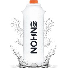 Enhon 750ml Portable TPU Soft Flask Compatible with Sawyer Squeeze Mini Micro Water Filtration System, Foldable Design Soft Water Bottle 10.6×3.9×2in