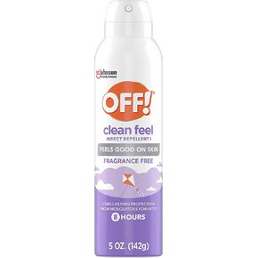 OFF! Clean Feel Insect Repellent Aerosol with 20% Picaridin, Bug Spray with Long Lasting Protection from Mosquitoes, Feels Good on Skin, 5 oz