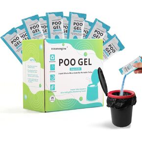 Portable Toilet Absorbent Gel, Portable Toilet Powder Poo Urine Powder for Camping Outdoor Hiking