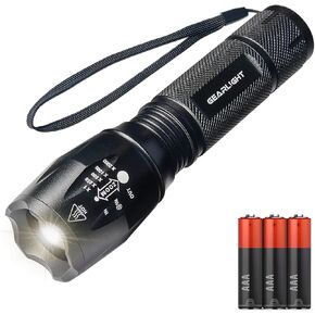 GearLight LED Flashlights - Mini Camping Flashlights with High Lumens, 5 Modes, Zoomable Beam - Powerful, Bright, and Versatile Tactical Flash Light for Outdoor and Home Use