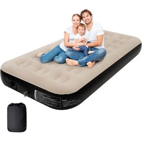 Queen Air Mattress with Built-in Pump, 8 Inch Self Inflatable Mattress Airbed with Storage Bag for Home Camping Guests Outdoors Trunk Bed Travel Cushion Portable Durable Blow up Bed