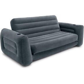 Intex 66552EP Inflatable Pull-Out Sofa: Built-in Cupholder – Velvety Surface – 2-in-1 Valve – Folds Compactly – 46" x 88" x 26" in Saudi Arabia