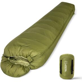 ATEPA Ultralight Down Sleeping Bags for Adults with 650FP, Cold Weather Waterproof Backpacking Werable Mummy Sleeping Bag for Camping, Backpacking with Compression Sack
