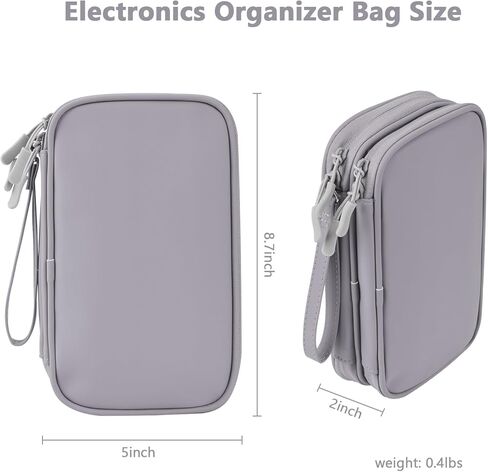 DDgro Electronics Travel Organizer, Tech Accessories Pouch Bag for Cables/Charger & Cords/Power Bank/Magic Mouse/Earphone (Small, Black) in Kuwait