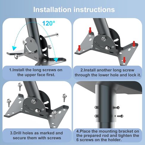 Gen 3 Mount for Starlink, Adjustable Mounting Kit Compatible with V3 Starlink Standard Dish, Wall Mount/Roof Mount for Starlink Internet Kit Satellite 【Include Gen 3 Pipe Adapter for Starlink】 in Saudi Arabia
