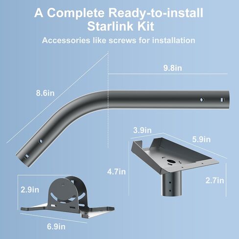 Gen 3 Mount for Starlink, Adjustable Mounting Kit Compatible with V3 Starlink Standard Dish, Wall Mount/Roof Mount for Starlink Internet Kit Satellite 【Include Gen 3 Pipe Adapter for Starlink】 in Saudi Arabia