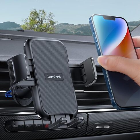Lamicall 2024 Wider Clamp & Metal Hook Car Phone Holder Vent [Thick Cases Friendly] Phone Holders for Your Car Mount Automobile Hands Free Cradle Air Vent for iPhone 16 15 14 13 Pro Max Smartphone in Saudi Arabia
