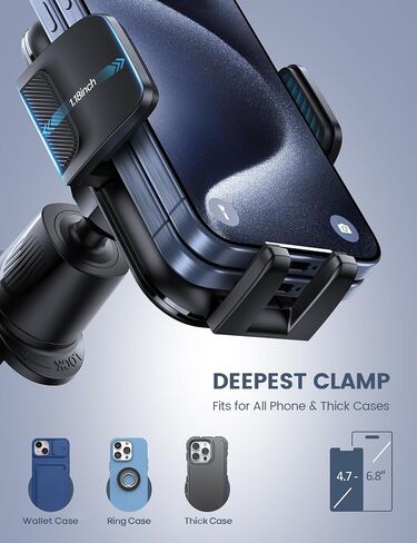 Lamicall 2024 Wider Clamp & Metal Hook Car Phone Holder Vent [Thick Cases Friendly] Phone Holders for Your Car Mount Automobile Hands Free Cradle Air Vent for iPhone 16 15 14 13 Pro Max Smartphone in Saudi Arabia
