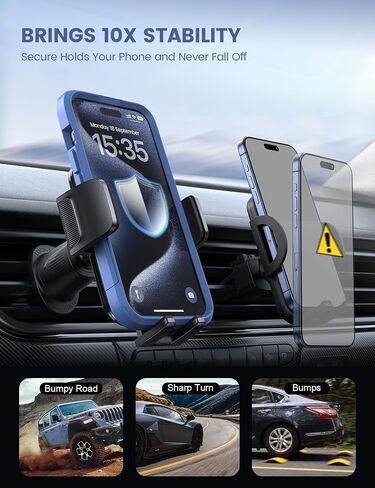 Lamicall 2024 Wider Clamp & Metal Hook Car Phone Holder Vent [Thick Cases Friendly] Phone Holders for Your Car Mount Automobile Hands Free Cradle Air Vent for iPhone 16 15 14 13 Pro Max Smartphone in Saudi Arabia