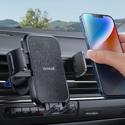 Lamicall 2024 Wider Clamp & Metal Hook Car Phone Holder Vent [Thick Cases Friendly] Phone Holders for Your Car Mount Automobile Hands Free Cradle Air Vent for iPhone 16 15 14 13 Pro Max Smartphone in Saudi Arabia