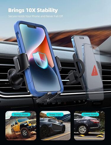 Lamicall 2024 Wider Clamp & Metal Hook Car Phone Holder Vent [Thick Cases Friendly] Phone Holders for Your Car Mount Automobile Hands Free Cradle Air Vent for iPhone 16 15 14 13 Pro Max Smartphone in Saudi Arabia