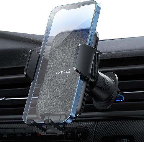Lamicall 2024 Wider Clamp & Metal Hook Car Phone Holder Vent [Thick Cases Friendly] Phone Holders for Your Car Mount Automobile Hands Free Cradle Air Vent for iPhone 16 15 14 13 Pro Max Smartphone in Saudi Arabia