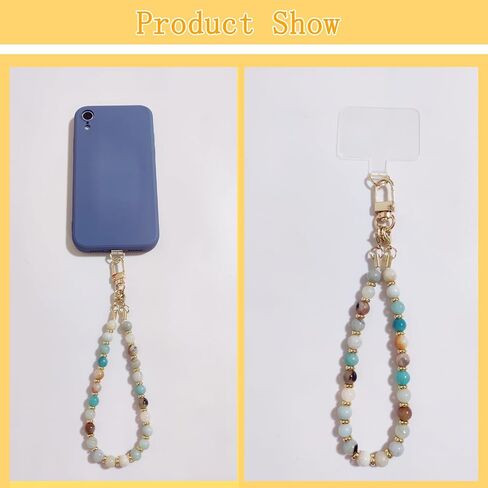 Beaded Phone Charm Strap Phone Wrist Strap Handmade Cellphone Lanyard with Tether Tab Wristlet Bracelet Phone Chain Strap in Saudi Arabia