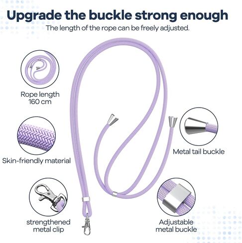 Phone Lanyard, 2× Patches, 1× Polyester Adjustable Strap, Adjustable and Removable Universal Cell Phone Multifunctional Patch Lanyards Compatible with Most Smartphones-Black in Saudi Arabia