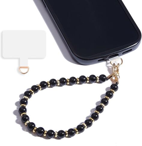 Marble Beaded iPhone Wrist Strap,Detachable Phone Bracelet Strap with Tether Tab,Hands-Free Phone Wristlet Strap (Rose Quartz) in Kuwait