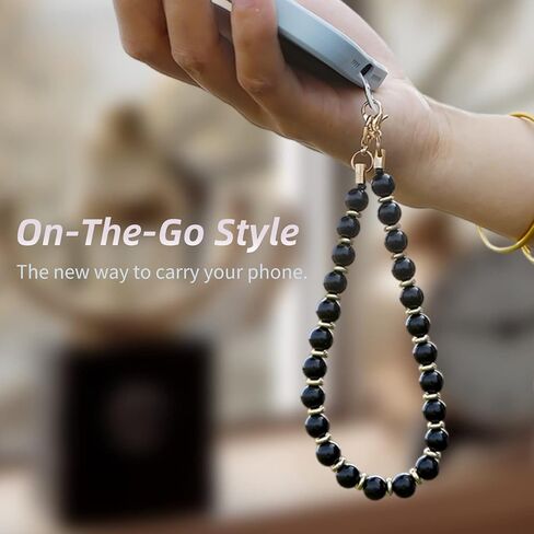 Marble Beaded iPhone Wrist Strap,Detachable Phone Bracelet Strap with Tether Tab,Hands-Free Phone Wristlet Strap (Rose Quartz) in Kuwait