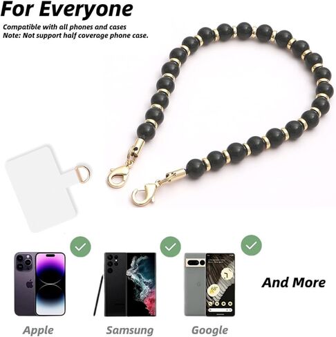 Marble Beaded iPhone Wrist Strap,Detachable Phone Bracelet Strap with Tether Tab,Hands-Free Phone Wristlet Strap (Rose Quartz) in Kuwait