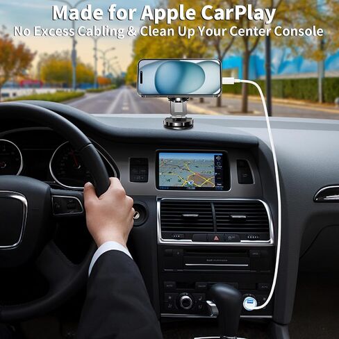 Apple MFi Certified iPhone Car Charger Fast Charging + 6FT Lightning Cable | Caiinei 4.8A Dual USB Car Phone Charger Car Accessories Cigarette Lighter Adapter for iPhone 14 13 12 11 Pro XS Max XR X iPad in Kuwait