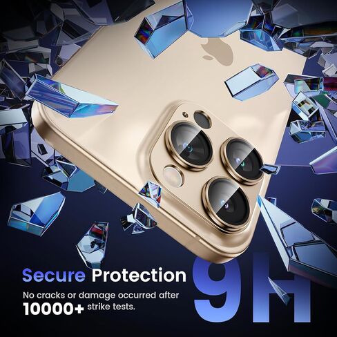 Tensea for iPhone 16 Pro/iPhone 16 Pro Max/iPhone 15 Pro/iPhone 15 Pro Max Camera Lens Protector, Metal Aluminum Alloy Tempered Glass Cover Camera Screen Protector Accessories, Case Friendly in Saudi Arabia