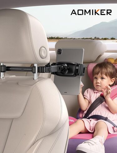 iPad Holder Car Headrest - [Stretchable Arm] 2023 Adjustable Tablet Mount for Car Backseat, Travel Road Trip Essentials for Kids, for iPad Pro, Air, Mini, Samsung Tab, 4.7-11" Device - White in Saudi Arabia