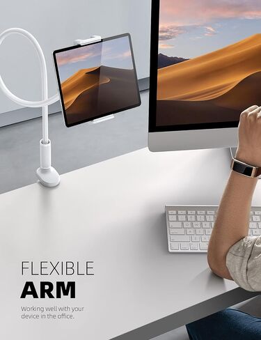 Lamicall Gooseneck Tablet Mount Holder for Bed - Flexible Tablet Arm Clamp for Bed Compatible with Pad Mini 7.9, Air 9.7, Pro 10.5, Kindle, Switch, Galaxy Tabs, More 4.7-11" Device - Black in Saudi Arabia
