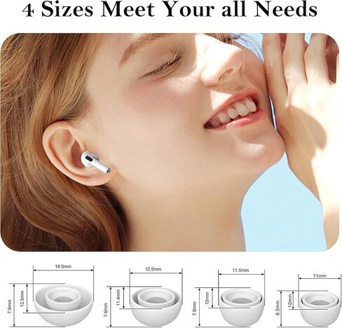 4 أزواج من أطراف الأذن البديلة لأجهزة AirPods Pro وAirPods Pro 2 مع فتحة لتقليل الضوضاء، وأطراف أذن من السيليكون الناعم غير القابل للانزلاق لأجهزة AirPods Pro وتناسب علبة الشحن (XS/S/M/L) in Kuwait