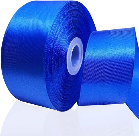 UOUYOO 1 1/2 بوصة شريط ساتان أزرق ملكي 50 ياردة أشرطة قماشية لفة لتغليف الهدايا باقة الزهور باقة أقواس باقة الزفاف ودعوات الزفاف in Kuwait