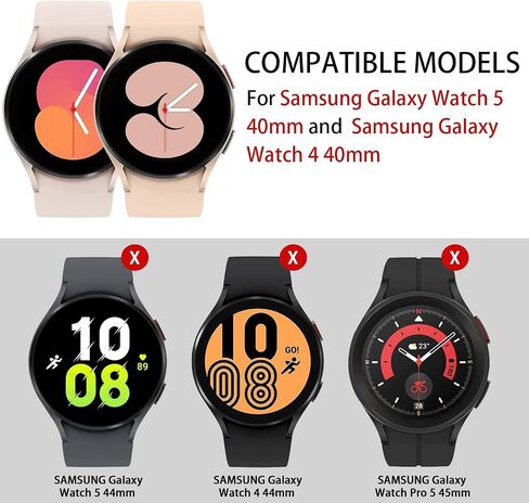 Suoman 4 عبوات لساعة Samsung Galaxy Watch 7 40 مم / Galaxy Watch 6 40 مم / Galaxy Watch 5 40 مم / واقي شاشة Galaxy Watch 4 40 مم، [مناسب تمامًا] واقي زجاجي مقوى لساعة Galaxy Watch 7/6/5/4 (40 مم) in Kuwait