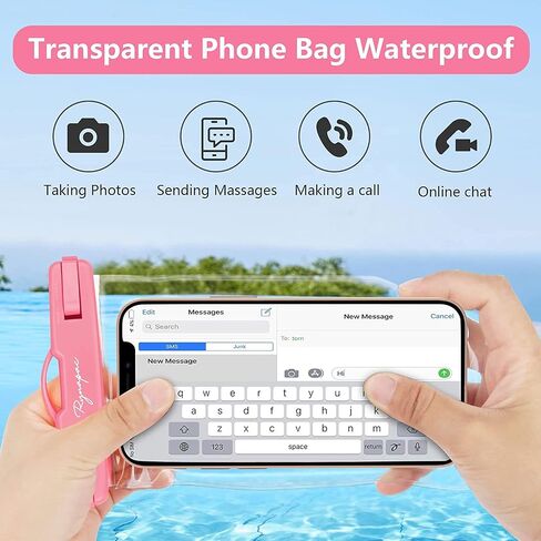 Waterproof Phone Pouch Bag - 7.5in Water Proof Cell Phone Case for Beach Travel Must Haves, Waterproof Phone Holder with Lanyard for iPhone 16 15 14 Pro Max Galaxy S24 S23 Pixel 7a, Cruise Essentials in Kuwait