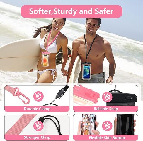 Waterproof Phone Pouch Bag - 7.5in Water Proof Cell Phone Case for Beach Travel Must Haves, Waterproof Phone Holder with Lanyard for iPhone 16 15 14 Pro Max Galaxy S24 S23 Pixel 7a, Cruise Essentials in Kuwait