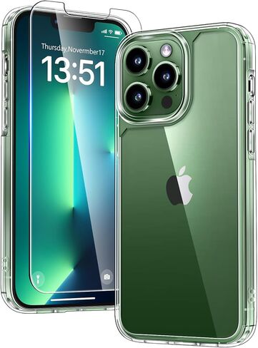 حافظة TAURI 3 في 1 لهاتف iPhone 13 Pro Max شفافة، مع واقي شاشة 2X، [غير صفراء] [حماية من السقوط من الدرجة العسكرية] حافظة هاتف رفيعة مقاومة للصدمات لهاتف iPhone 13 Pro Max 6.7 بوصة in Saudi Arabia