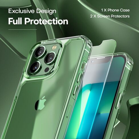 حافظة TAURI 3 في 1 لهاتف iPhone 13 Pro Max شفافة، مع واقي شاشة 2X، [غير صفراء] [حماية من السقوط من الدرجة العسكرية] حافظة هاتف رفيعة مقاومة للصدمات لهاتف iPhone 13 Pro Max 6.7 بوصة in Saudi Arabia