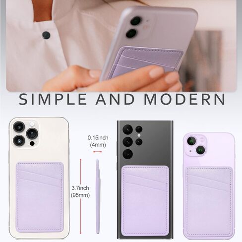 Limvory Phone Wallet Stick On, Leather Phone Card Holder | Credit Card Holder for Phone Case Compatible with iPhone, Samsung and Android - White, Blue in Kuwait