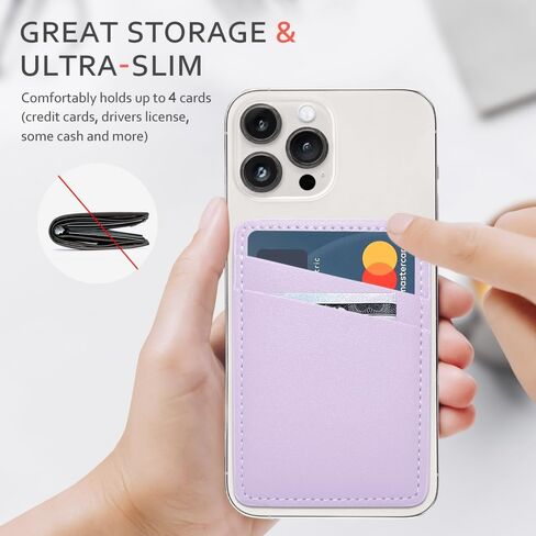 Limvory Phone Wallet Stick On, Leather Phone Card Holder | Credit Card Holder for Phone Case Compatible with iPhone, Samsung and Android - White, Blue in Kuwait