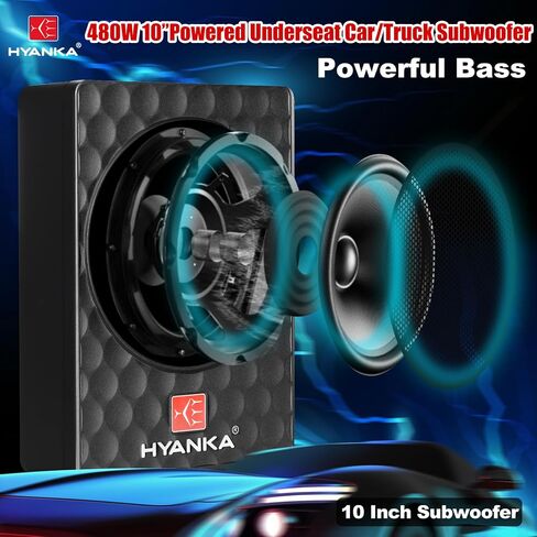 مضخم صوت للسيارة H YANKA SODA-10ASW بقدرة 480 وات 10 بوصة مع أمبير مدمج ومضخم صوت نحيف للسيارة/الشاحنة/صوت الجيب in Saudi Arabia
