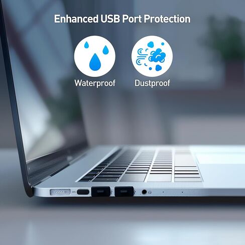 مجموعة أغطية منافذ USB-C وUSB من Cable Matters - 10 أغطية منافذ USB-A و10 أغطية منافذ USB C باللون الأسود (غطاء غبار USB، أغطية USB C، غطاء USB مضاد للغبار، قابس حماية USB-C) in Saudi Arabia